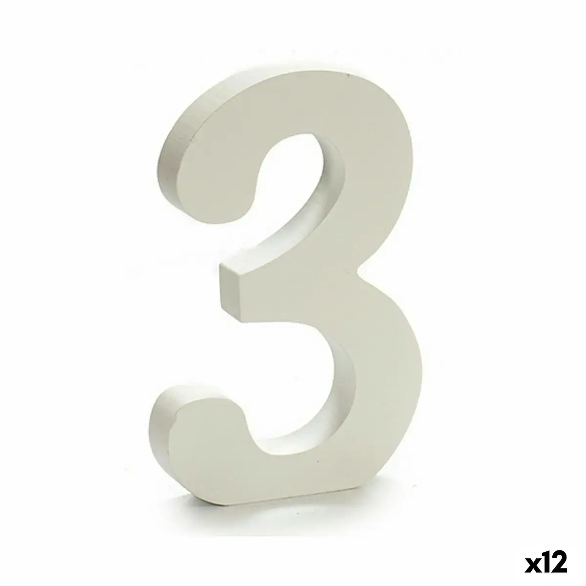 Numero 3 bois blanc 1 8 x 21 x 17 cm 12 unites _7455. DIAYTAR SENEGAL - Là où la Qualité est Non Négociable. Parcourez notre boutique en ligne pour découvrir des produits qui incarnent le raffinement et l'excellence du Sénégal.