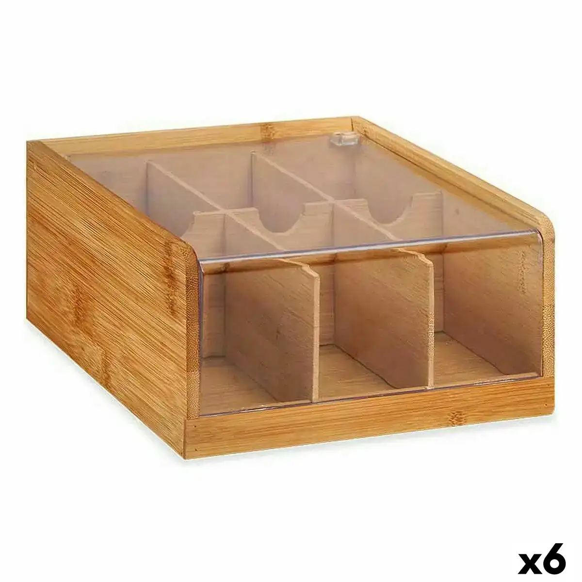 Organisateur the bambou 22 x 10 x 20 5 cm 6 unites _9201. DIAYTAR SENEGAL - Là où Chaque Produit est une Trouvaille Unique. Découvrez notre boutique en ligne et trouvez des articles qui vous distinguent par leur originalité.