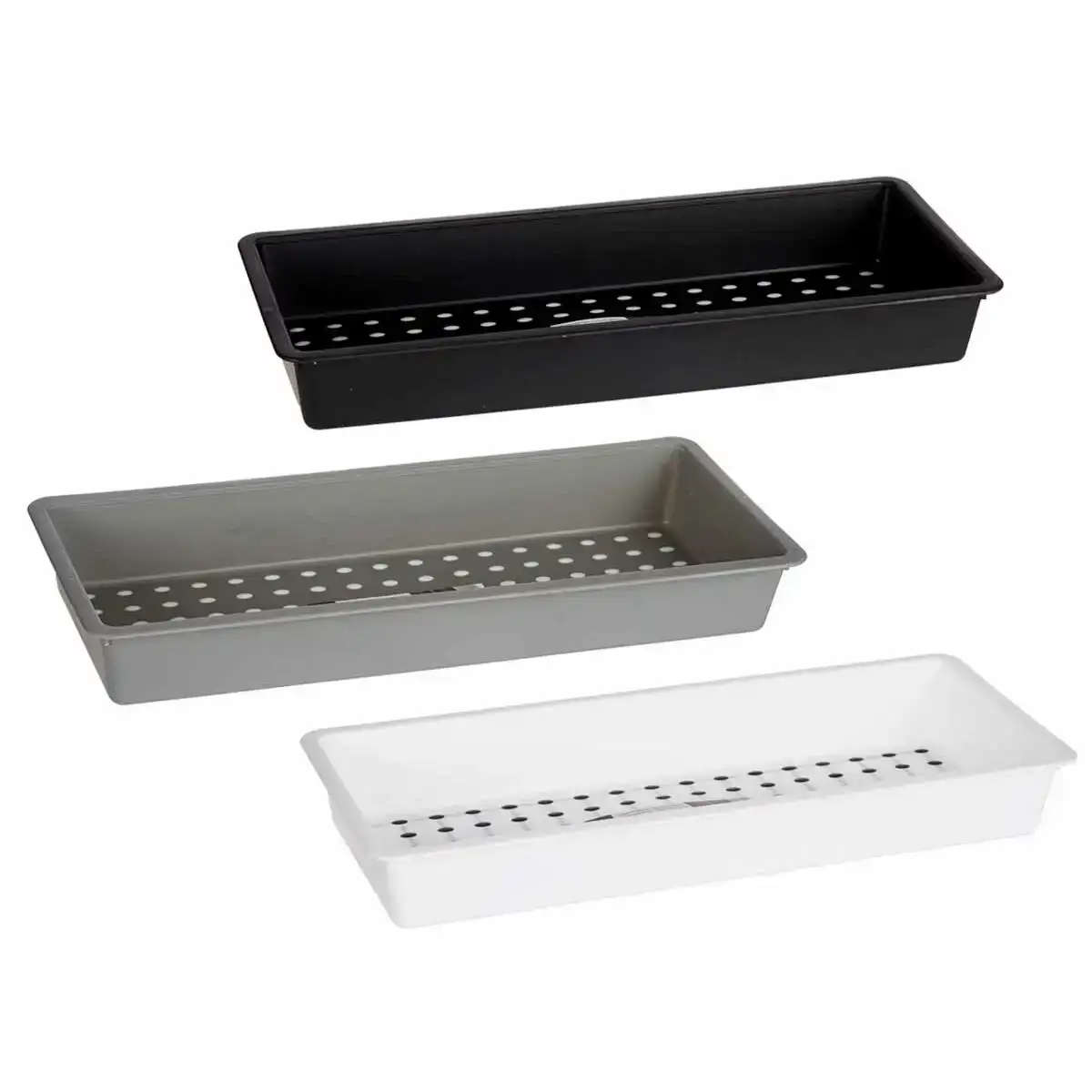 Organiseur de tiroirs 16 x 5 x 39 cm noir gris blanc caoutchouc plastique_3649. Bienvenue chez DIAYTAR SENEGAL - Où Choisir est un Voyage. Plongez dans notre plateforme en ligne pour trouver des produits qui ajoutent de la couleur et de la texture à votre quotidien.