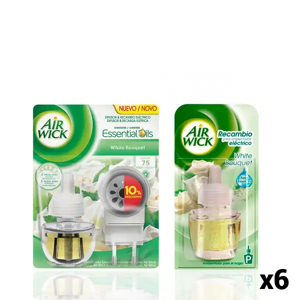 Pack diffuseur electrique 6 recharges air wick white bouquet_6330. DIAYTAR SENEGAL - Votre Destination de Shopping Authentique au Sénégal. Plongez dans notre boutique en ligne pour découvrir des produits qui célèbrent la riche culture et l'artisanat du pays.