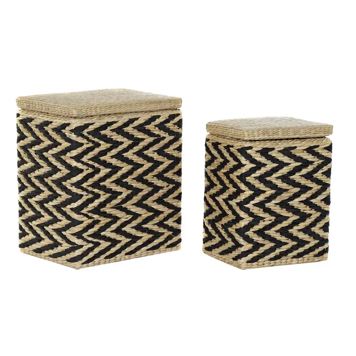 Panier a linge dkd home decor naturel noir polyester colonial fibre 43 x 32 x 50 5 cm _7855. DIAYTAR SENEGAL - Votre Escale Shopping incontournable. Explorez notre boutique en ligne et dénichez des trésors qui reflètent la richesse culturelle et la modernité du Sénégal.