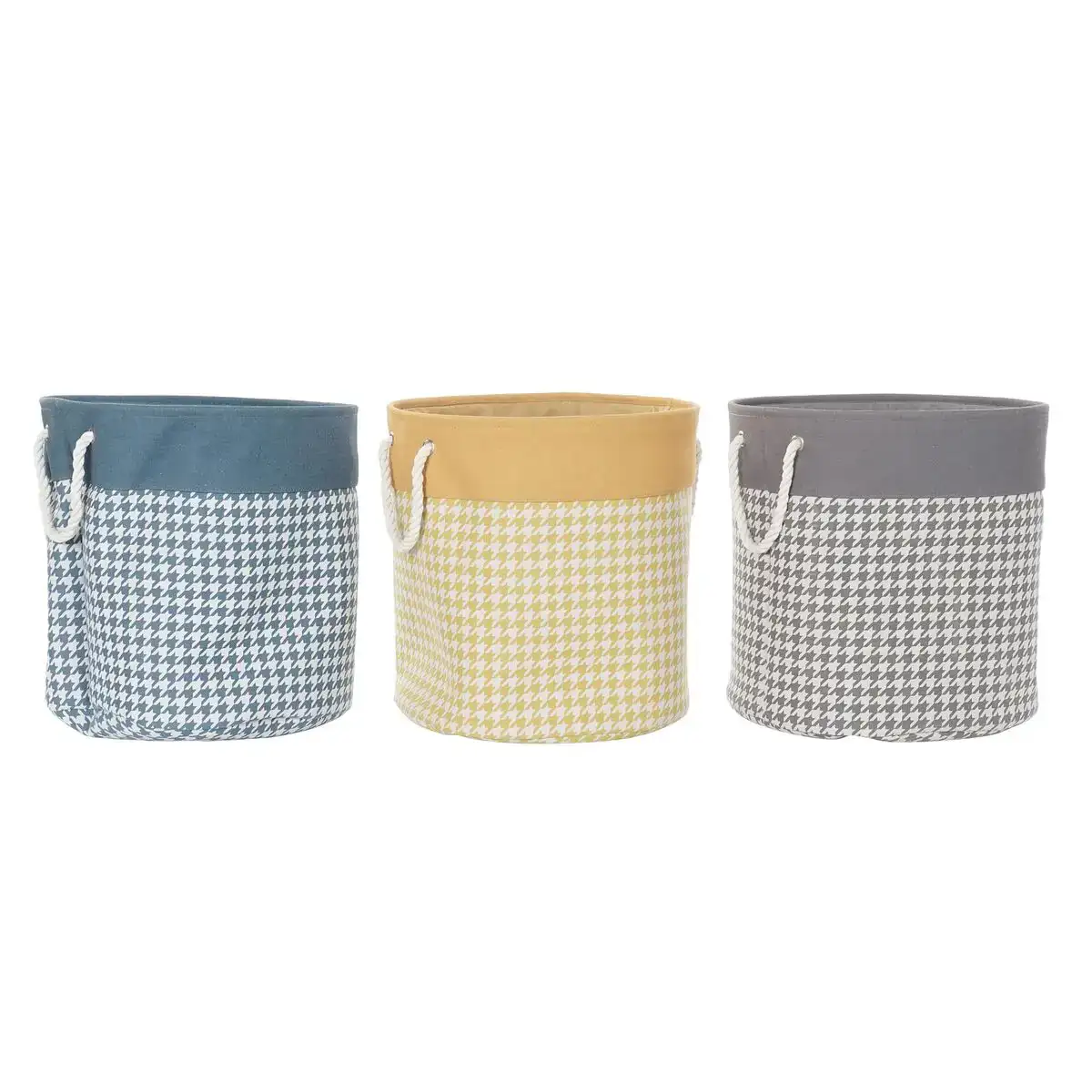 Panier a linge dkd home decor pied de coq gris bleu jaune 45 x 45 x 45 cm 3 unites _7024. Plongez dans le Monde de DIAYTAR SENEGAL - Où Chaque Article Raconte une Histoire. Explorez notre vaste assortiment et choisissez des produits qui vous parlent et reflètent votre style unique.