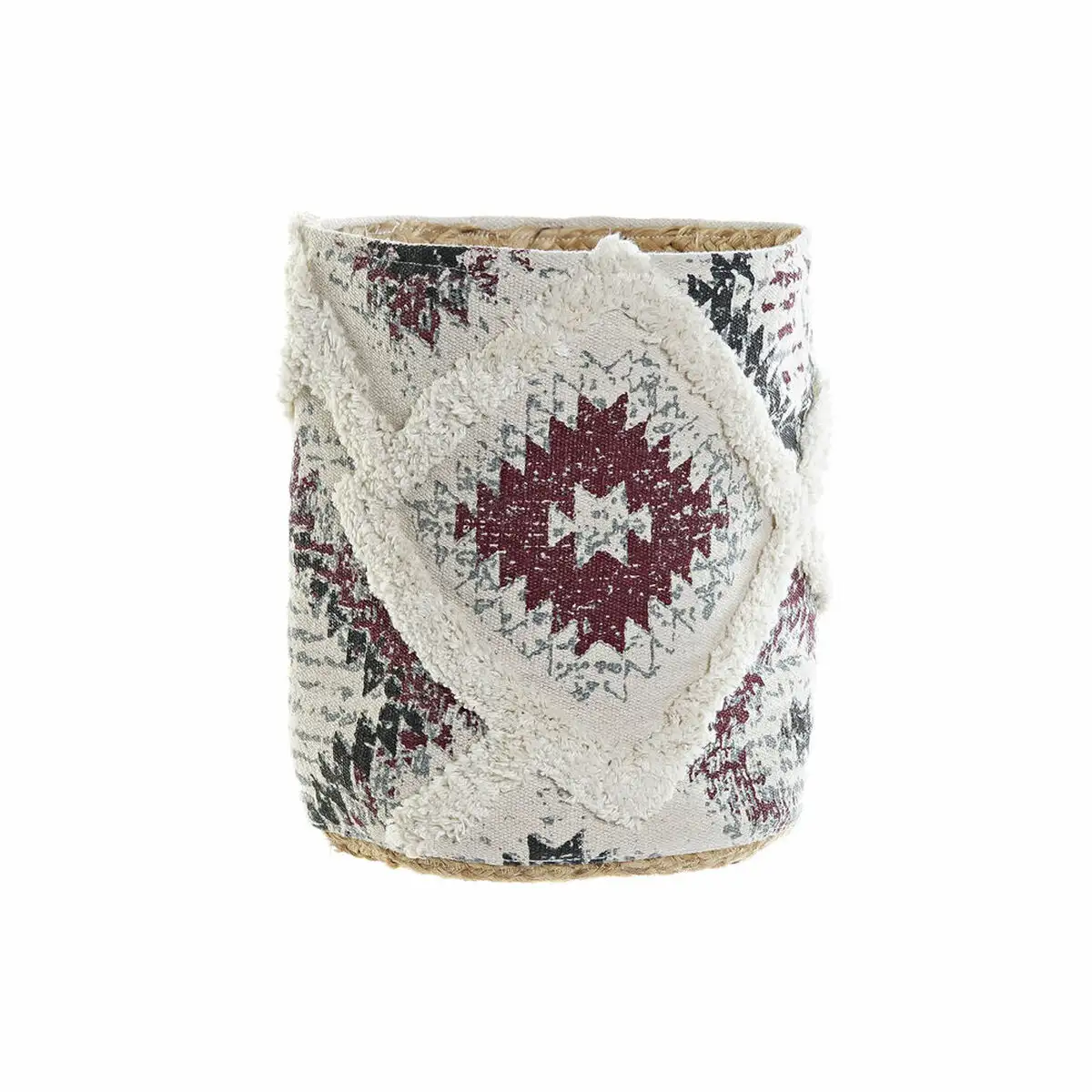 Panier dkd home decor 27 x 27 x 32 cm rouge noir blanc ikat jute frange boho_2691. Bienvenue sur DIAYTAR SENEGAL - Où Chaque Produit a son Charme. Explorez notre sélection minutieuse et trouvez des articles qui vous séduisent et vous inspirent.