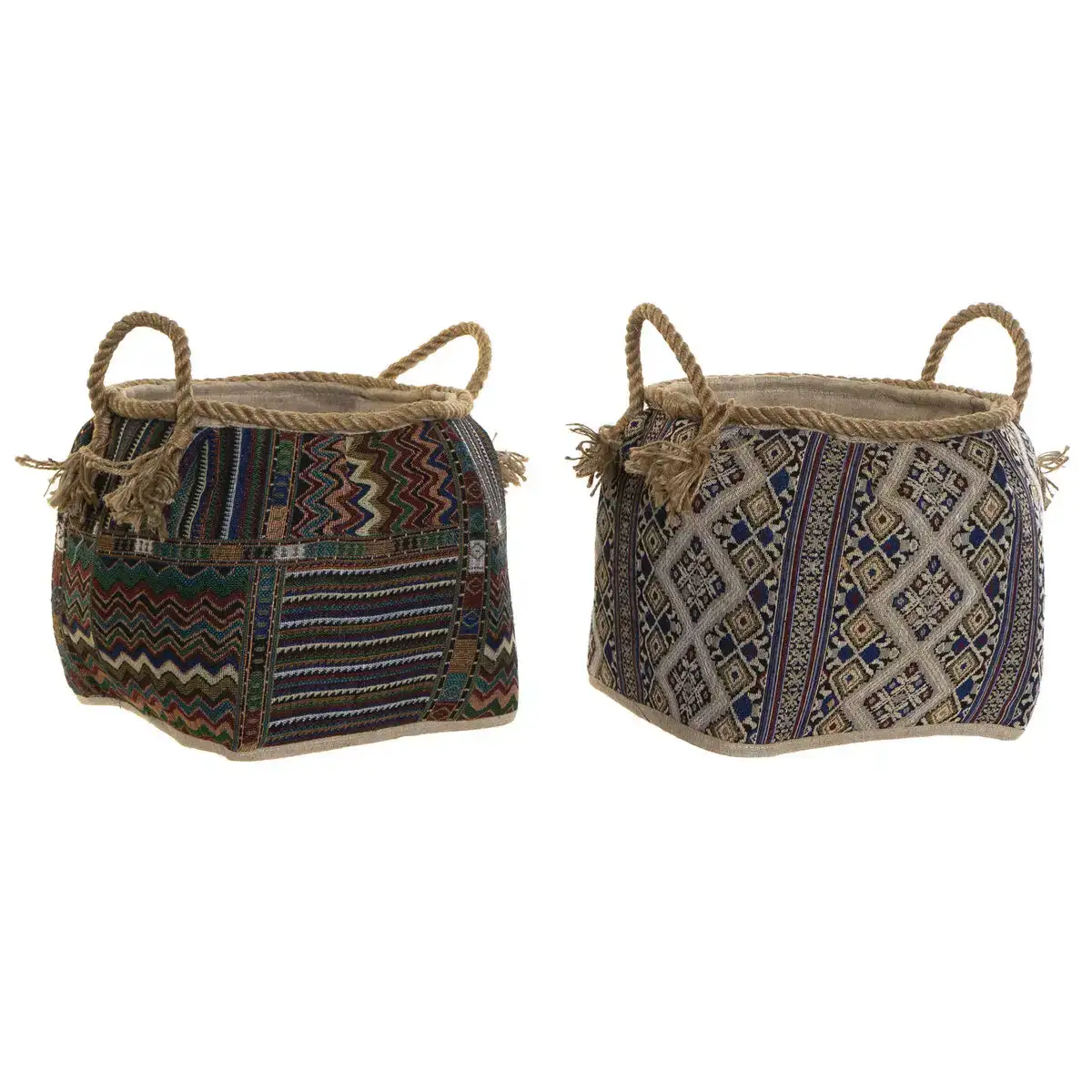 Panier dkd home decor 30 x 30 x 30 cm fibre naturelle boho 2 unites _5967. DIAYTAR SENEGAL - Là où l'Élégance Devient un Mode de Vie. Naviguez à travers notre gamme et choisissez des produits qui apportent une touche raffinée à votre quotidien.