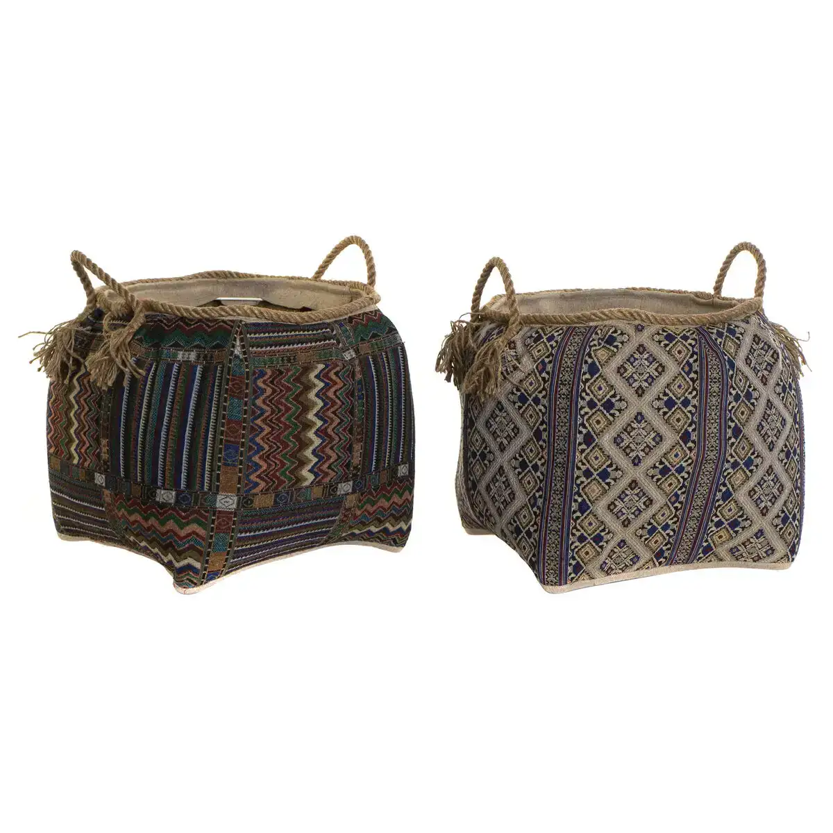 Panier dkd home decor fibre naturelle 41 x 41 x 40 cm boho 2 unites _6669. DIAYTAR SENEGAL - Votre Passage vers le Raffinement. Plongez dans notre univers de produits exquis et choisissez des articles qui ajoutent une touche de sophistication à votre vie.