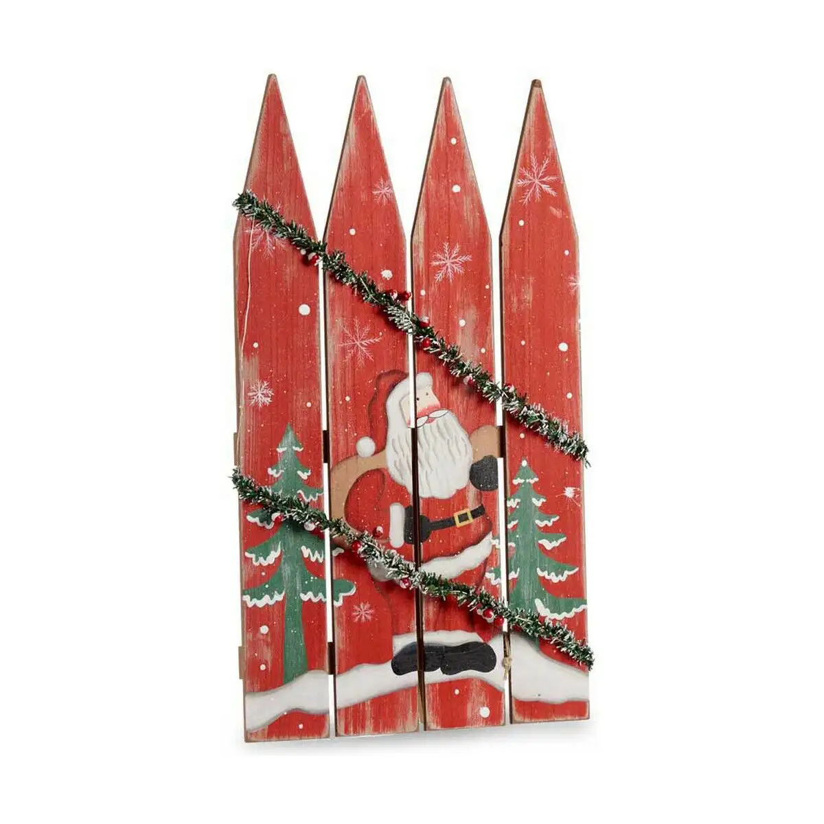 Panneau pere noel cloture 34 7 x 4 x 60 cm rouge blanc vert plastique bois mdf_6649. DIAYTAR SENEGAL - Votre Passage vers l'Exceptionnel. Explorez notre boutique en ligne, où chaque produit est choisi avec soin pour offrir une expérience de shopping inoubliable.