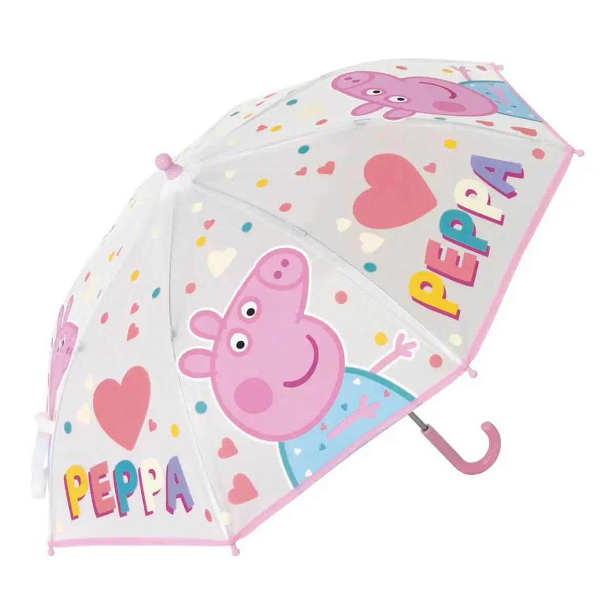 Parapluie peppa pig having fun rose clair o 80 cm _3242. DIAYTAR SENEGAL - L'Art de Vivre en Couleurs. Découvrez notre boutique en ligne et trouvez des produits qui ajoutent une palette vibrante à votre quotidien.