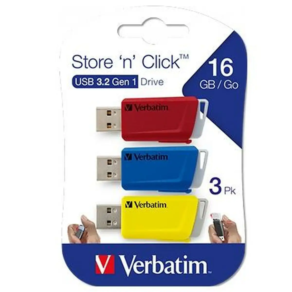 Pendrive verbatim store n click 3 pieces multicouleur 16 gb_7530. Bienvenue sur DIAYTAR SENEGAL - Où Chaque Produit a son Histoire. Découvrez notre sélection unique et choisissez des articles qui racontent la richesse culturelle et artistique du Sénégal.