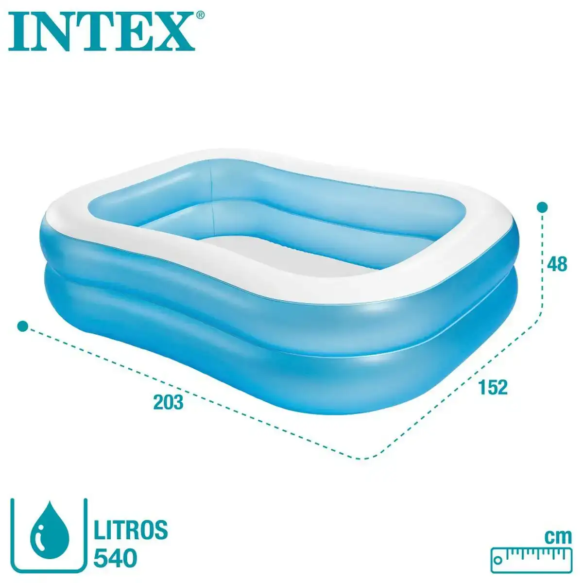 Piscine gonflable intex bleu blanc 540 l 203 x 48 x 152 cm _4131. DIAYTAR SENEGAL - Votre Passage vers l'Exceptionnel. Naviguez à travers notre sélection minutieuse et découvrez des articles qui apportent une touche spéciale à chaque instant de votre vie.