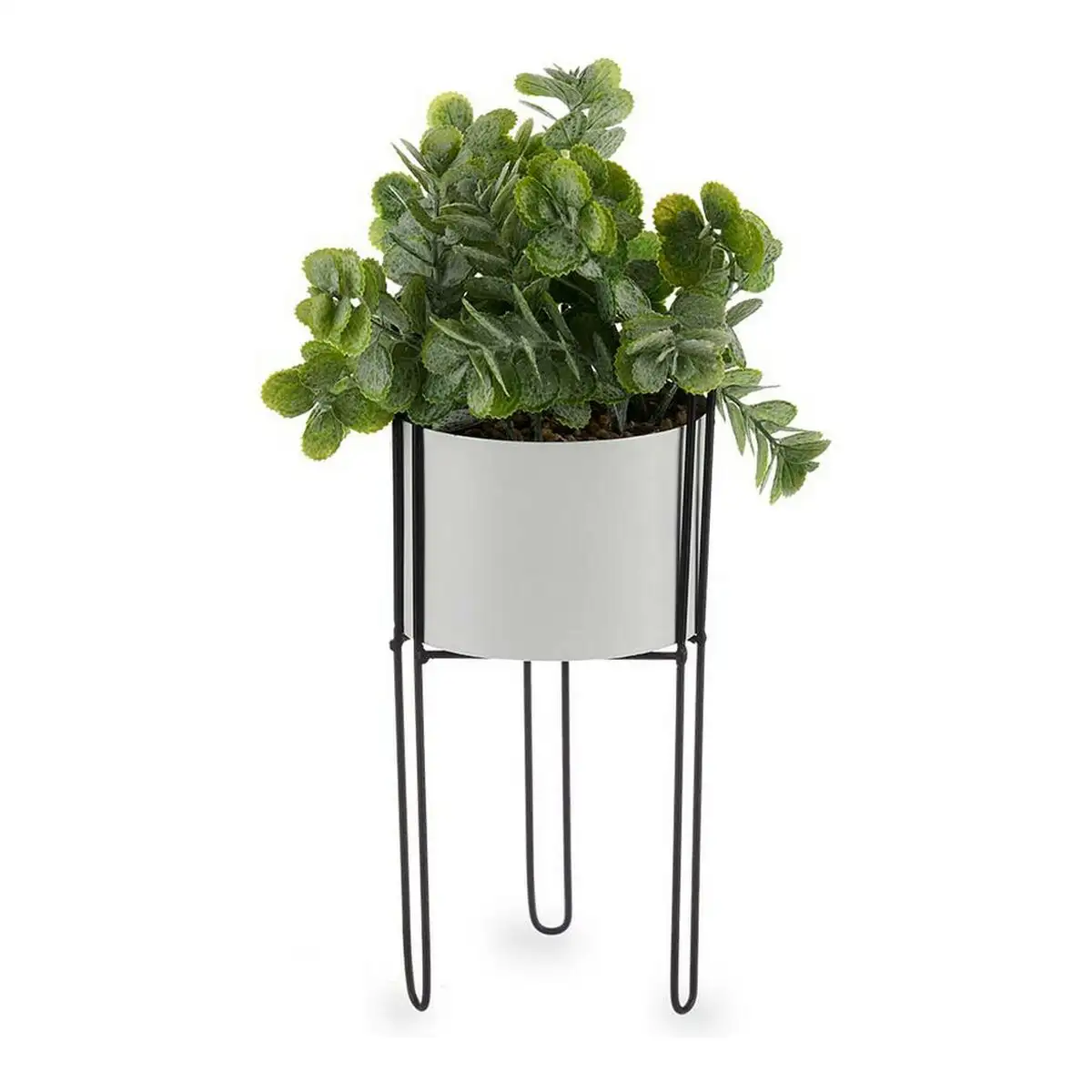 Plante decorative blanc eucalyptus avec support noir metal vert plastique 14 x 40 x 14 cm_8201. DIAYTAR SENEGAL - Votre Destination Shopping de Choix. Explorez notre boutique en ligne et découvrez des trésors qui reflètent votre style et votre passion pour l'authenticité.