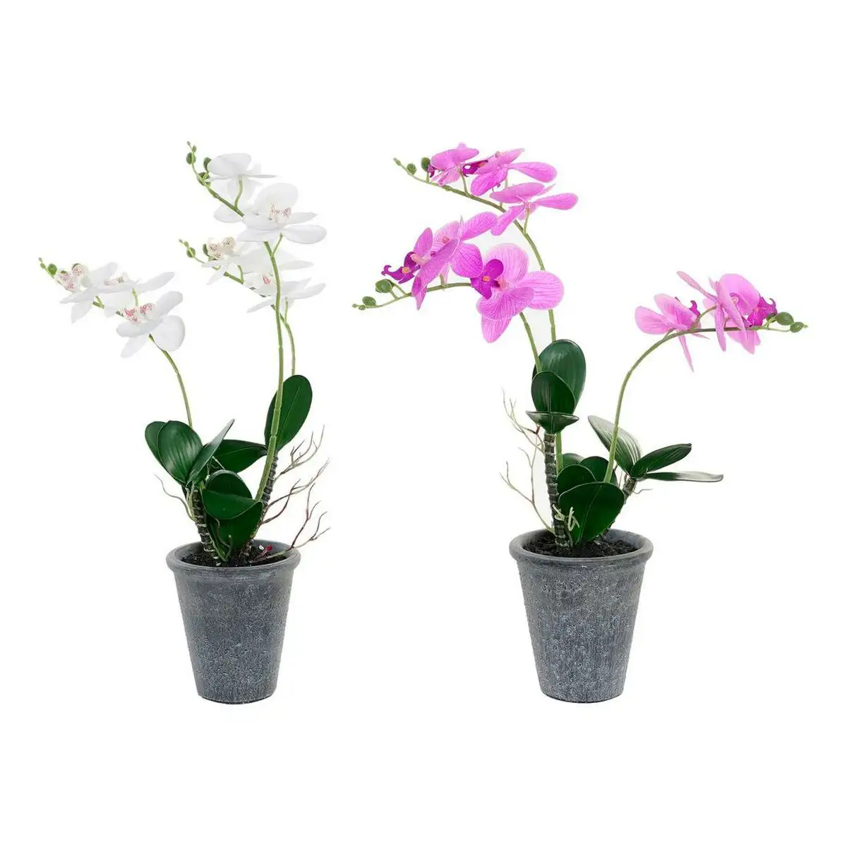 Plante decorative dkd home decor 30 x 22 x 51 cm gris lila blanc orchidee 2 unites _1548. DIAYTAR SENEGAL - Où Choisir Devient un Plaisir. Découvrez notre boutique en ligne et choisissez parmi une variété de produits qui satisferont tous vos besoins.