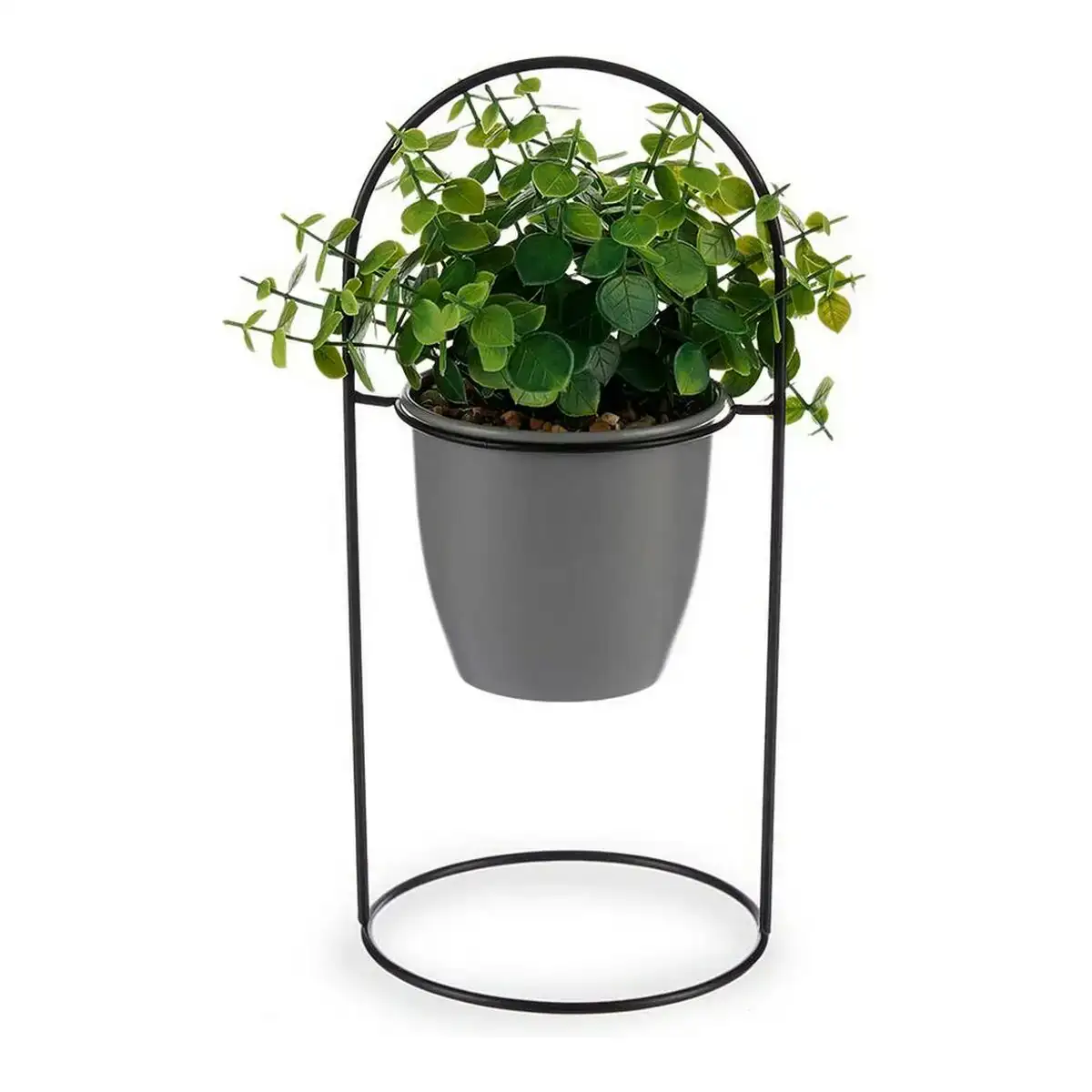 Plante decorative gris avec support metal plastique 14 x 30 x 14 cm _1793. DIAYTAR SENEGAL - Votre Source de Découvertes Shopping. Découvrez des trésors dans notre boutique en ligne, allant des articles artisanaux aux innovations modernes.