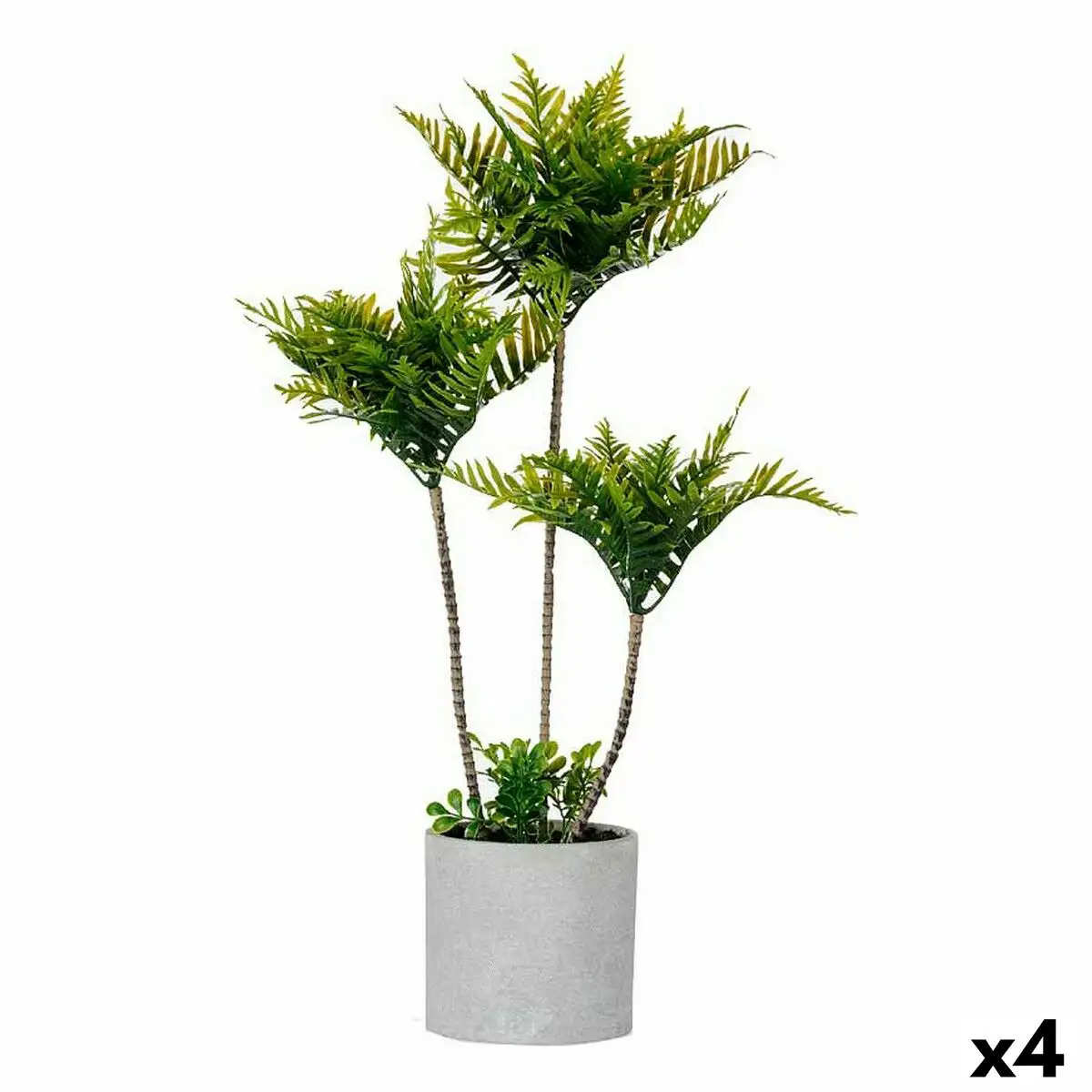 Plante decorative palmier 20 x 70 x 20 cm gris ciment vert plastique 4 unites _3361. DIAYTAR SENEGAL - Où l'Élégance se Mêle à l'Authenticité. Naviguez à travers notre boutique en ligne et choisissez des produits qui incarnent le style et la tradition du Sénégal.