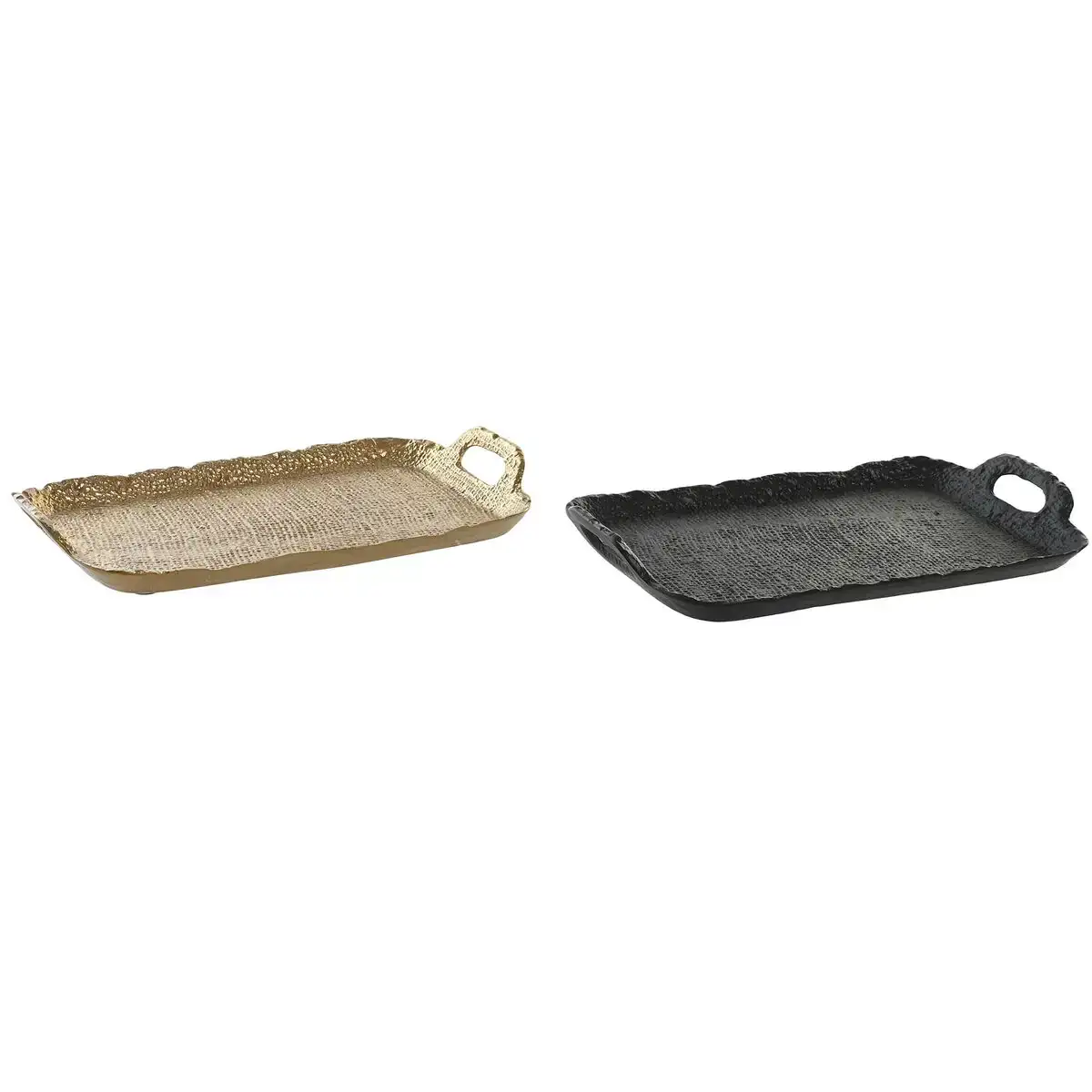 Plateau aperitif dkd home decor 36 x 21 x 4 5 cm noir dore aluminium moderne 2 unites _5757. DIAYTAR SENEGAL - Là où le Shopping Devient une Expérience. Naviguez à travers notre catalogue diversifié et découvrez des produits qui ajoutent de la couleur et de la passion à votre vie.