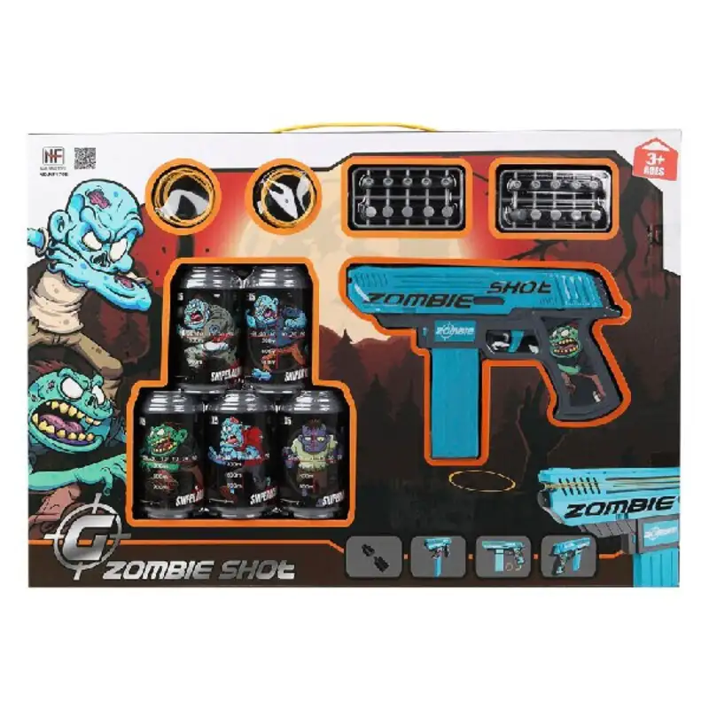 Playset zombie shot pistolet a flechettes bleu 50 x 35 cm _2035. DIAYTAR SENEGAL - Là où l'Élégance Devient un Mode de Vie. Naviguez à travers notre gamme et choisissez des produits qui apportent une touche raffinée à votre quotidien.