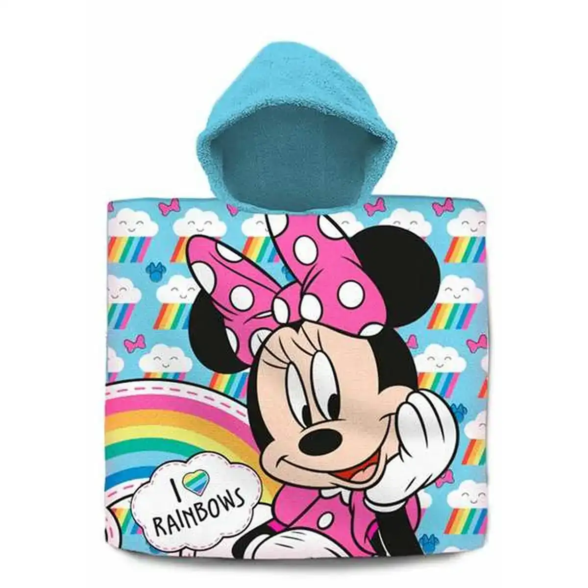 Poncho minnie mouse coton 60 x 120 cm_9866. DIAYTAR SENEGAL - Votre Passage vers l'Éclat et la Beauté. Explorez notre boutique en ligne et trouvez des produits qui subliment votre apparence et votre espace.