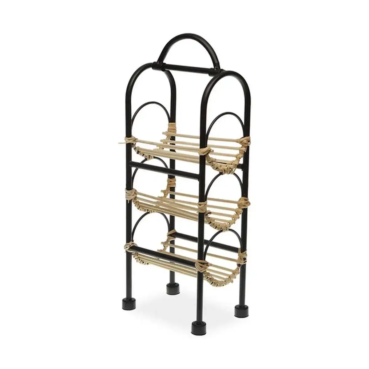 Porte bouteilles rond versa metal rotin bois mdf 18 x 12 x 43 5 cm 12 x 43 5 x 18 cm _6304. DIAYTAR SENEGAL - Où Chaque Sélection est une Victoire. Découvrez notre boutique en ligne et trouvez des articles qui vous rendent la vie plus belle, un choix à la fois.