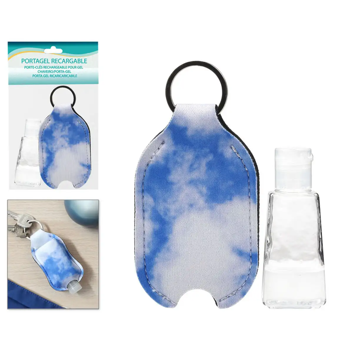 Porte cles gel hydroalcoolique nuages_4244. Bienvenue chez DIAYTAR SENEGAL - Où le Shopping Devient un Voyage. Explorez notre plateforme pour dénicher des produits uniques, racontant l'histoire et l'âme du Sénégal.