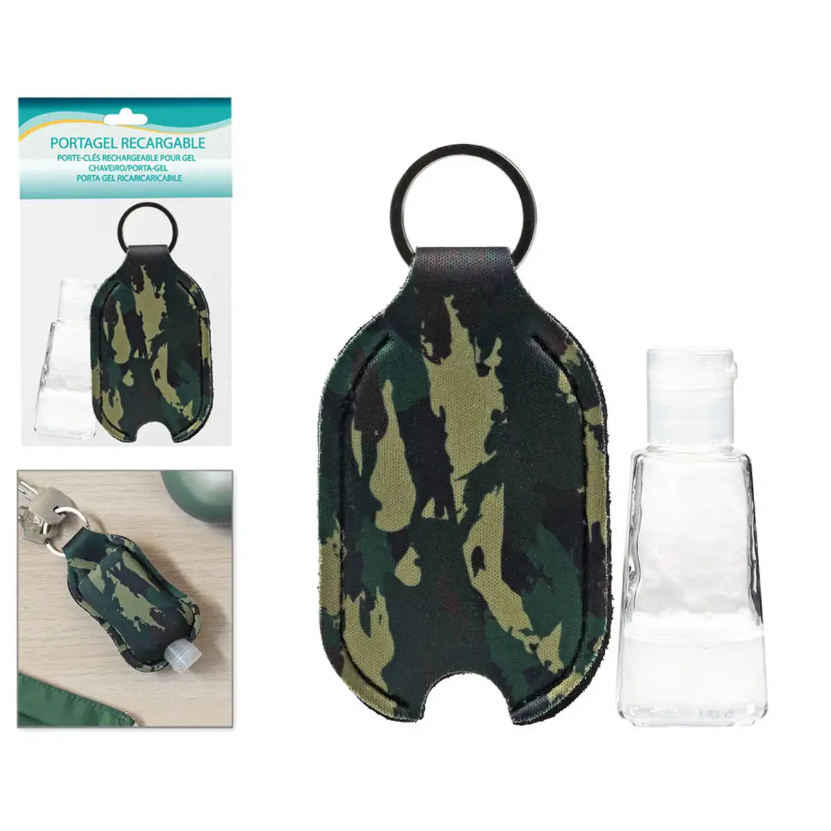 Porte cles gel hydroalcoolique vert camouflage_1182. DIAYTAR SENEGAL - L'Art de Vivre le Shopping en Ligne. Découvrez notre plateforme intuitive et trouvez des produits qui vous inspirent et vous enchantent, à chaque clic.