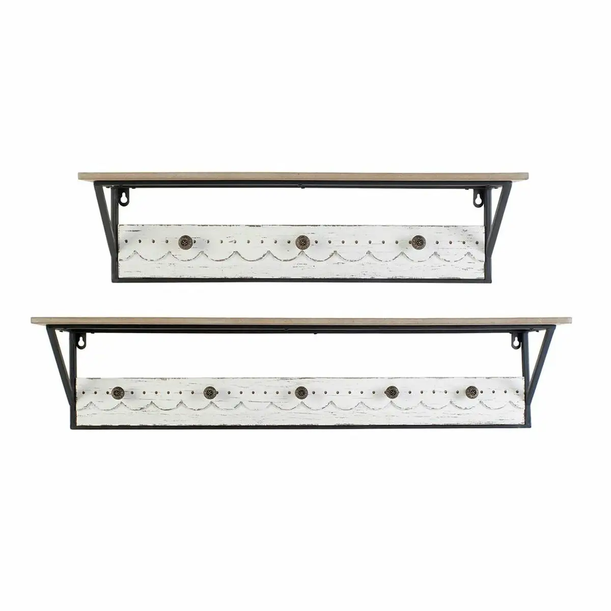 Porte manteau dkd home decor blanc metal bois mdf 2 pcs _8936. DIAYTAR SENEGAL - Là où Chaque Produit a son Histoire. Découvrez notre gamme de produits, chacun portant en lui le récit de l'artisanat et de la passion, pour vous offrir une expérience de shopping authentique.