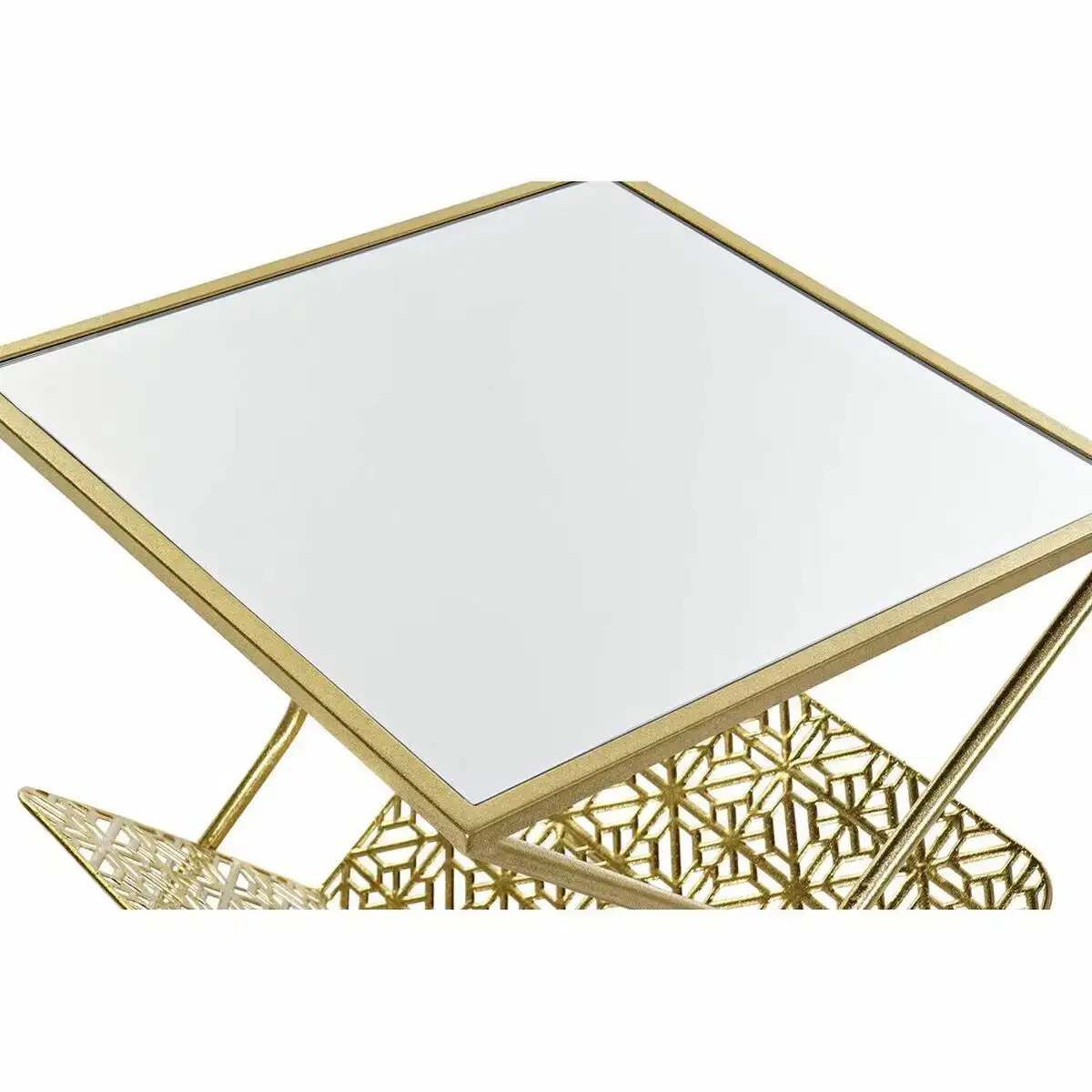 Porte revues dkd home decor miroir dore metal 45 x 45 x 55 cm _3583. DIAYTAR SENEGAL - Votre Passage vers le Raffinement. Plongez dans notre univers de produits exquis et choisissez des articles qui ajoutent une touche de sophistication à votre vie.