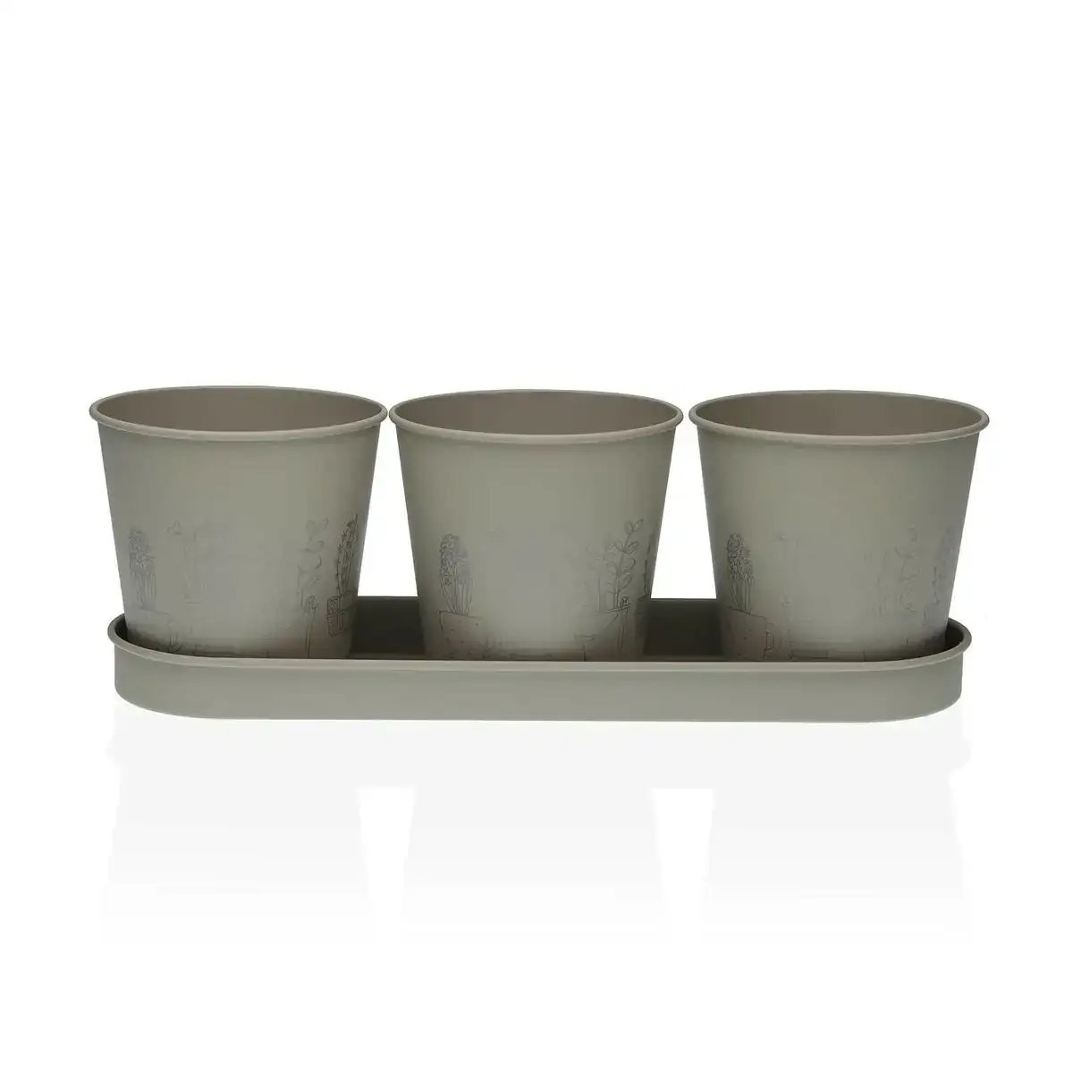 Pot versa gris triple metal 11 x 33 cm _8037. DIAYTAR SENEGAL - Votre Portail vers l'Extraordinaire. Parcourez nos collections et découvrez des produits qui vous emmènent au-delà de l'ordinaire, créant une expérience de shopping mémorable.
