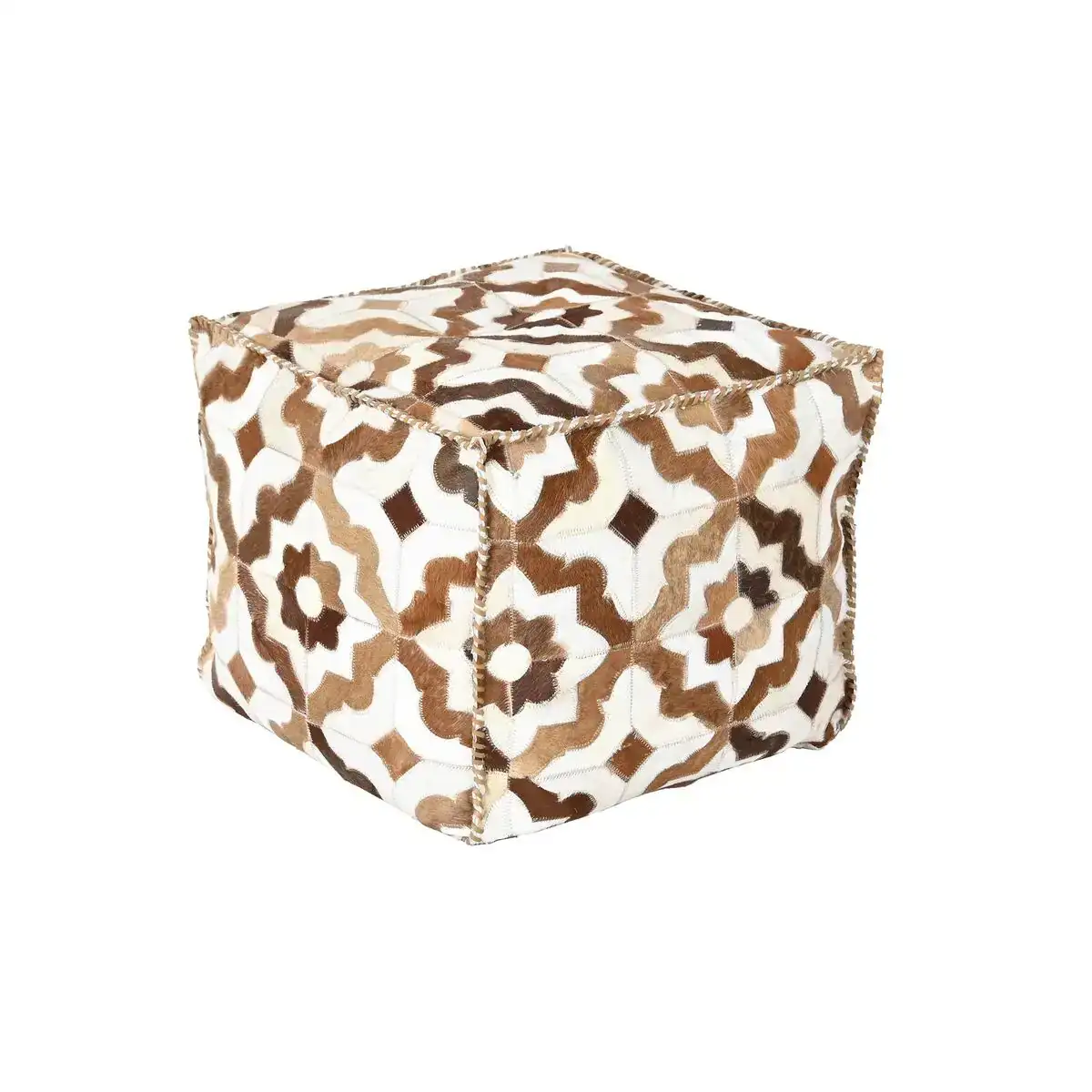 Pouf dkd home decor blanc marron 45 x 45 x 40 cm_6425. Bienvenue chez DIAYTAR SENEGAL - Où le Shopping Rencontre la Qualité. Explorez notre sélection soigneusement conçue et trouvez des produits qui définissent le luxe abordable.
