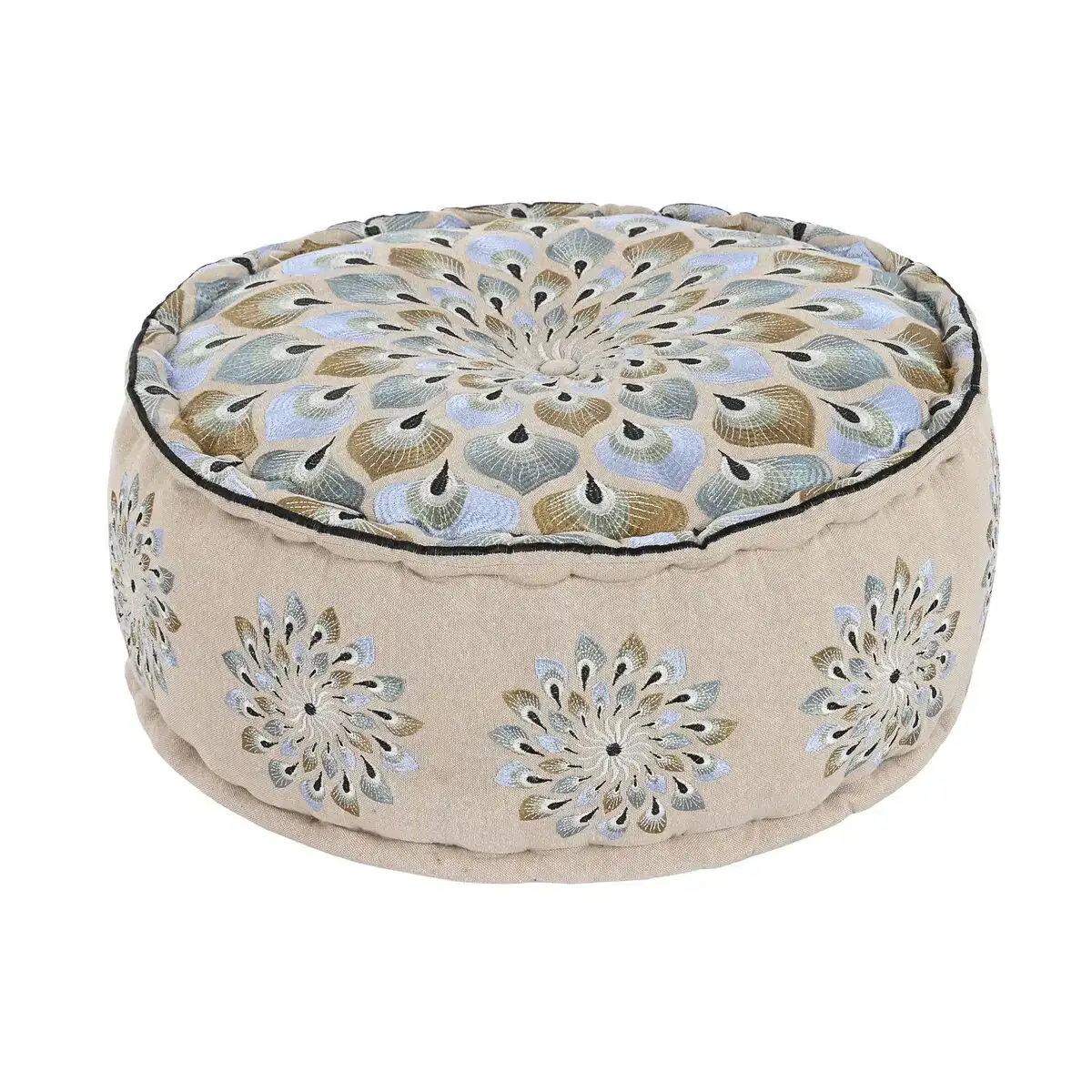 Pouf dkd home decor bleu beige 60 x 60 x 27 cm_8300. Entrez dans l'Univers de DIAYTAR SENEGAL - Où Choisir est un Plaisir. Explorez notre gamme variée et trouvez des articles qui parlent à votre cœur et à votre style.