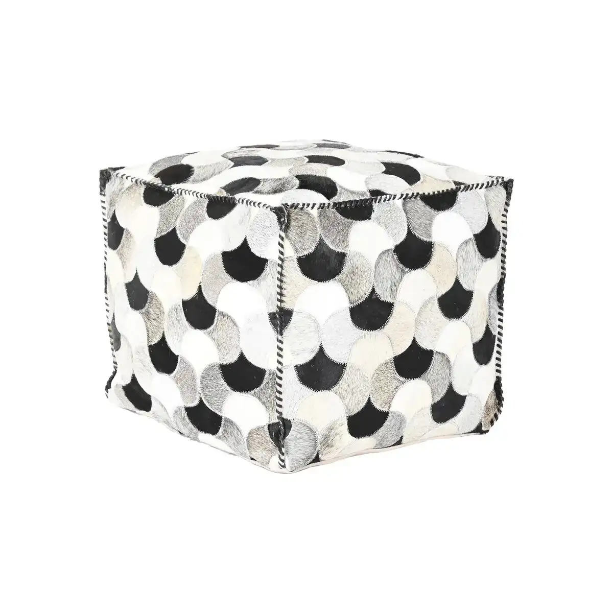 Pouf dkd home decor noir blanc polyester cuir 45 x 45 x 40 cm _5003. DIAYTAR SENEGAL - Votre Plateforme Shopping Engagée. Explorez notre catalogue et choisissez des produits qui reflètent notre dévouement envers la qualité et la satisfaction du client.