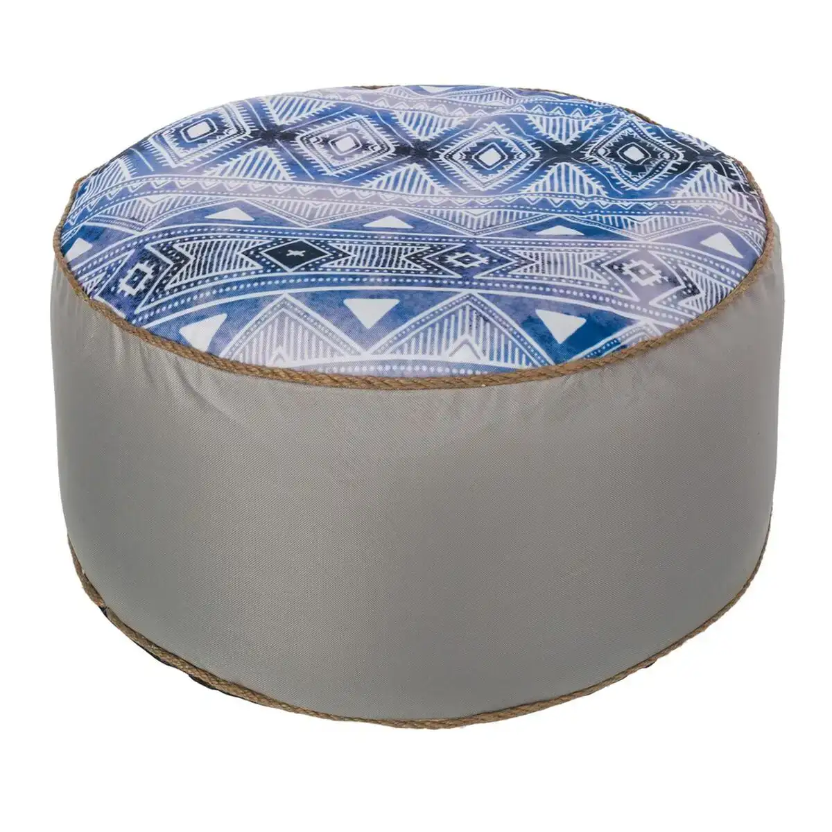 Pouf gonflable ethnique bleu 55 x 55 x 25 cm_8604. DIAYTAR SENEGAL - Où Choisir est un Plaisir Responsable. Explorez notre boutique en ligne et adoptez des produits qui reflètent notre engagement envers la durabilité.