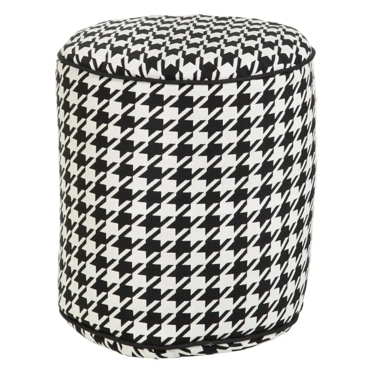 Pouf polyester 45 x 45 x 45 cm 100 coton pied de coq_8735. DIAYTAR SENEGAL - L'Art de Vivre en Couleurs. Découvrez notre boutique en ligne et trouvez des produits qui ajoutent une palette vibrante à votre quotidien.