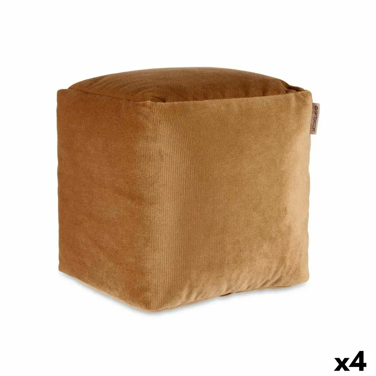 Pouf velours beige 30 x 30 x 30 cm 4 unites _5003. DIAYTAR SENEGAL - Votre Destination Shopping Éthique. Parcourez notre gamme et choisissez des articles qui respectent l'environnement et les communautés locales.