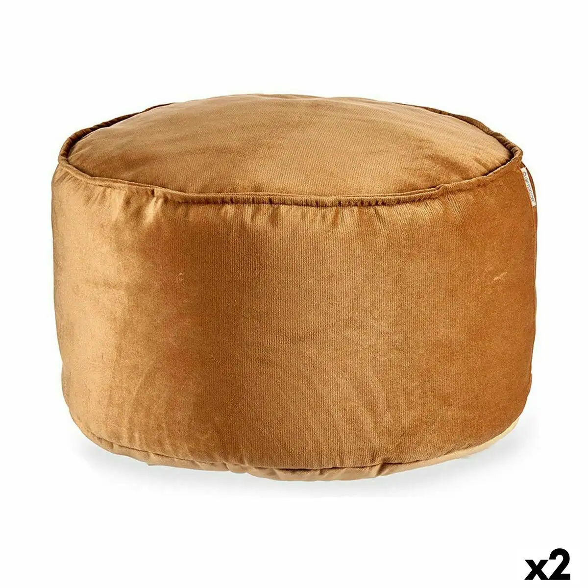 Pouf velours beige 60 x 39 x 60 cm 2 unites _2583. DIAYTAR SENEGAL - Où Choisir Devient un Plaisir. Découvrez notre boutique en ligne et choisissez parmi une variété de produits qui satisferont tous vos besoins.