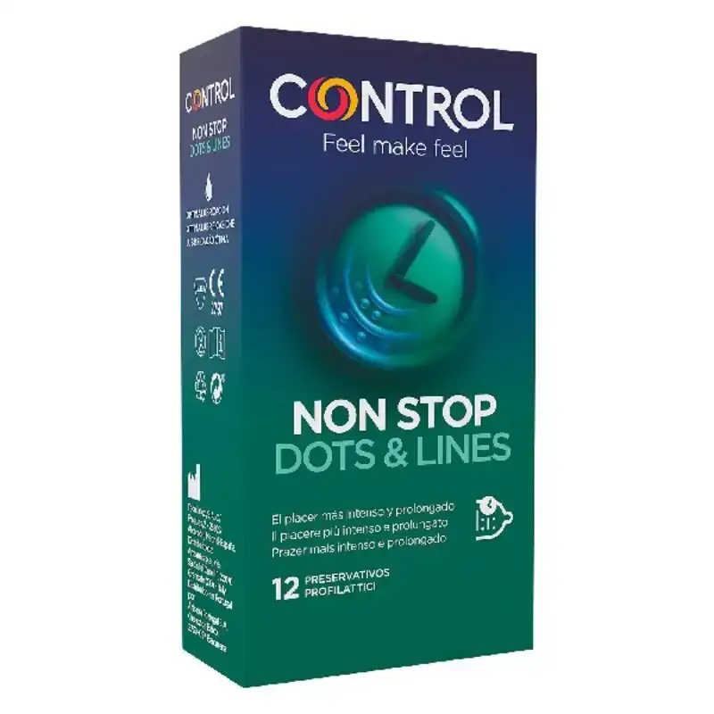 Preservatifs non stop dots lines control 12 uds _2453. DIAYTAR SENEGAL - L'Art de Vivre en Couleurs. Découvrez notre boutique en ligne et trouvez des produits qui ajoutent une palette vibrante à votre quotidien.
