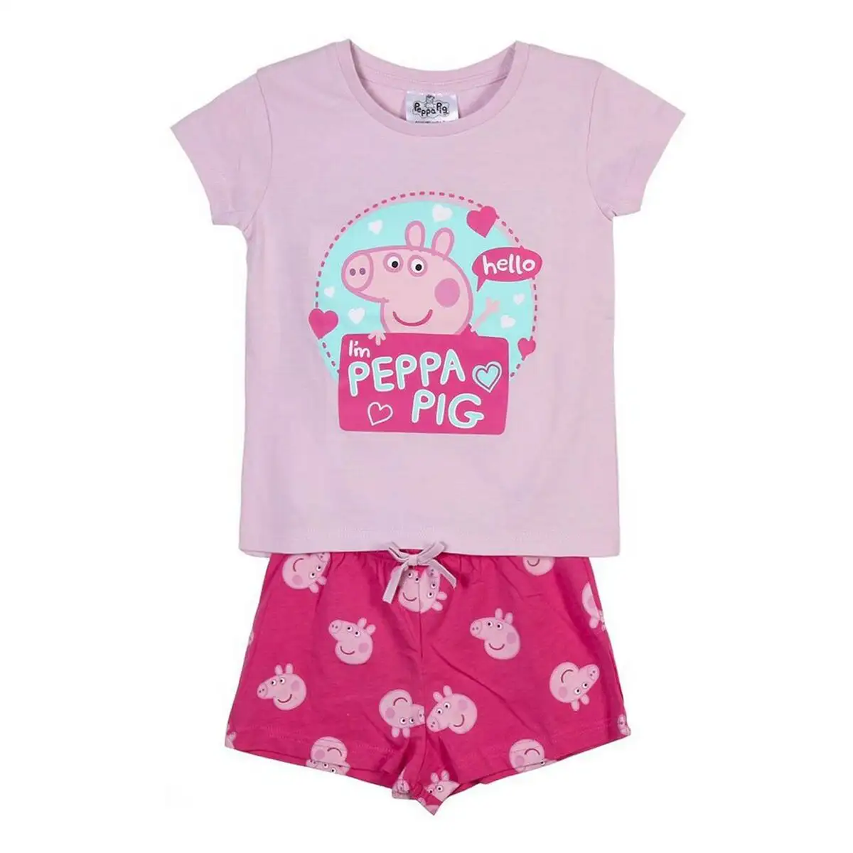 Pyjama d ete peppa pig rose_5251. DIAYTAR SENEGAL - Là où Choisir est une Célébration de l'Artisanat. Explorez notre gamme variée et choisissez des produits qui incarnent la tradition et le talent des artisans du Sénégal.