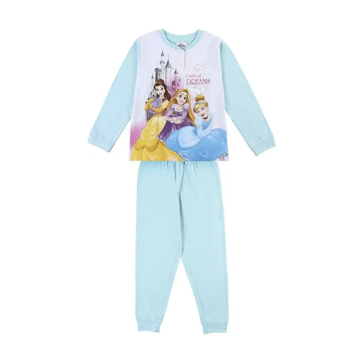 Pyjama enfant princesses disney turquoise_2295. DIAYTAR SENEGAL - L'Art de Vivre le Shopping en Ligne. Découvrez notre plateforme intuitive et trouvez des produits qui vous inspirent et vous enchantent, à chaque clic.