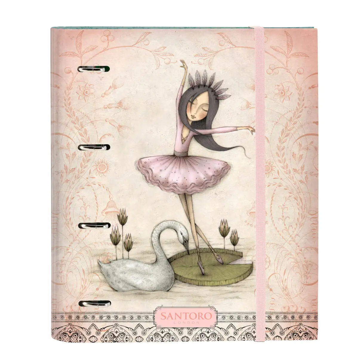 Reliure a anneaux santoro swan lake gris rose 27 x 32 x 3 5 cm_6711. DIAYTAR SENEGAL - L'Art de Choisir, l'Art de Vivre. Parcourez notre boutique en ligne et choisissez parmi des produits de qualité qui ajoutent de l'élégance à votre quotidien.