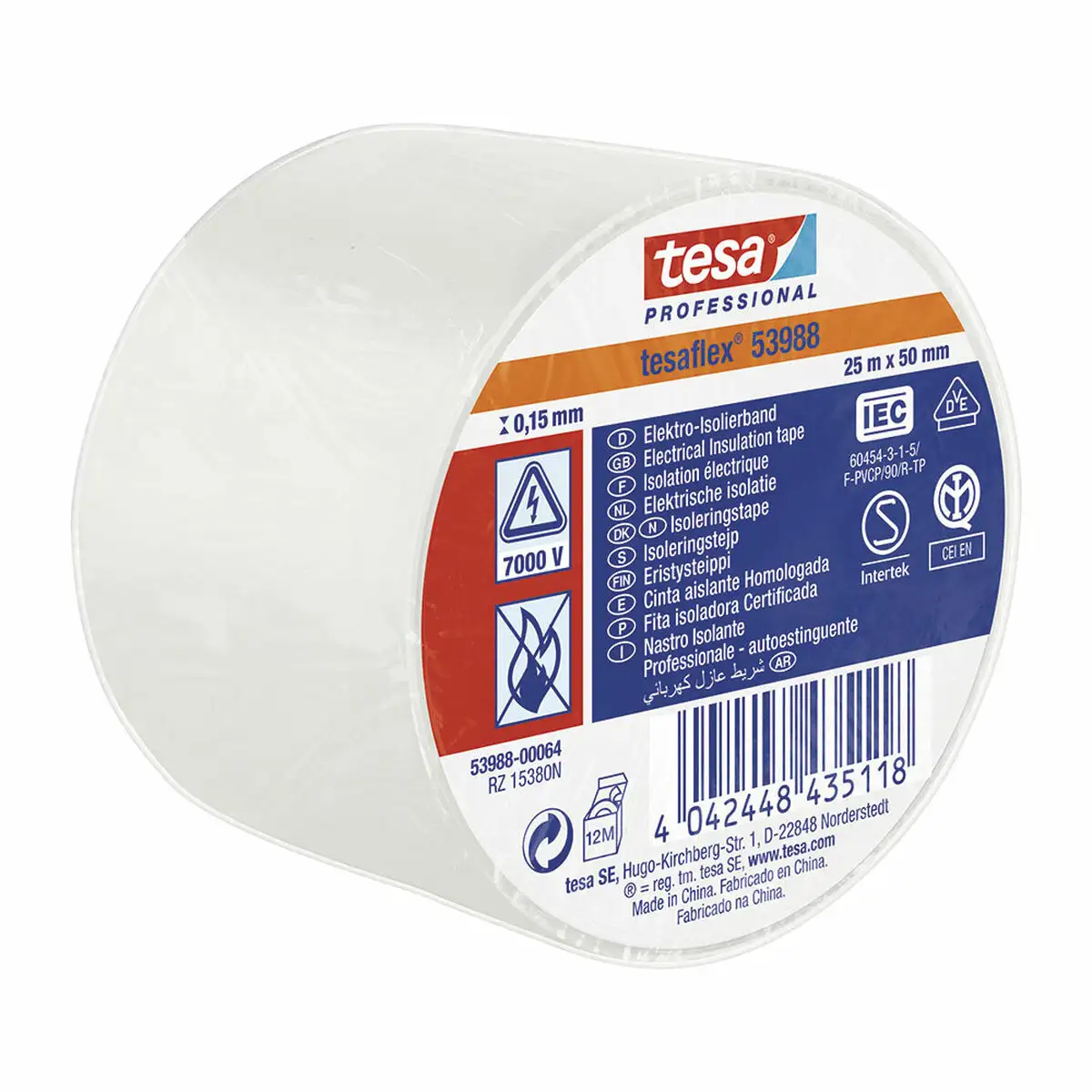 Ruban isolant tesa tesaflex 53988 homologue blanc pvc 25 m x 50 mm _4532. DIAYTAR SENEGAL - Où Choisir est un Plaisir Responsable. Parcourez notre catalogue et choisissez des produits qui incarnent notre engagement envers des pratiques durables et éthiques.