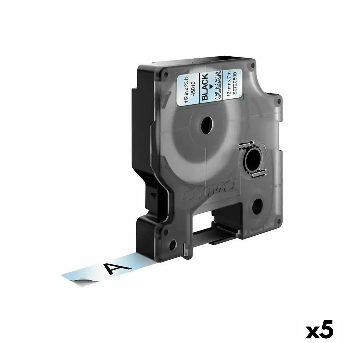 Ruban lamine pour etiqueteuses dymo d1 45010 labelmanager tm transparent 12 mm noir 5 unites _9301. DIAYTAR SENEGAL - L'Art de Choisir, l'Art de Vivre. Parcourez notre boutique en ligne et choisissez parmi des produits de qualité qui ajoutent de l'élégance à votre quotidien.