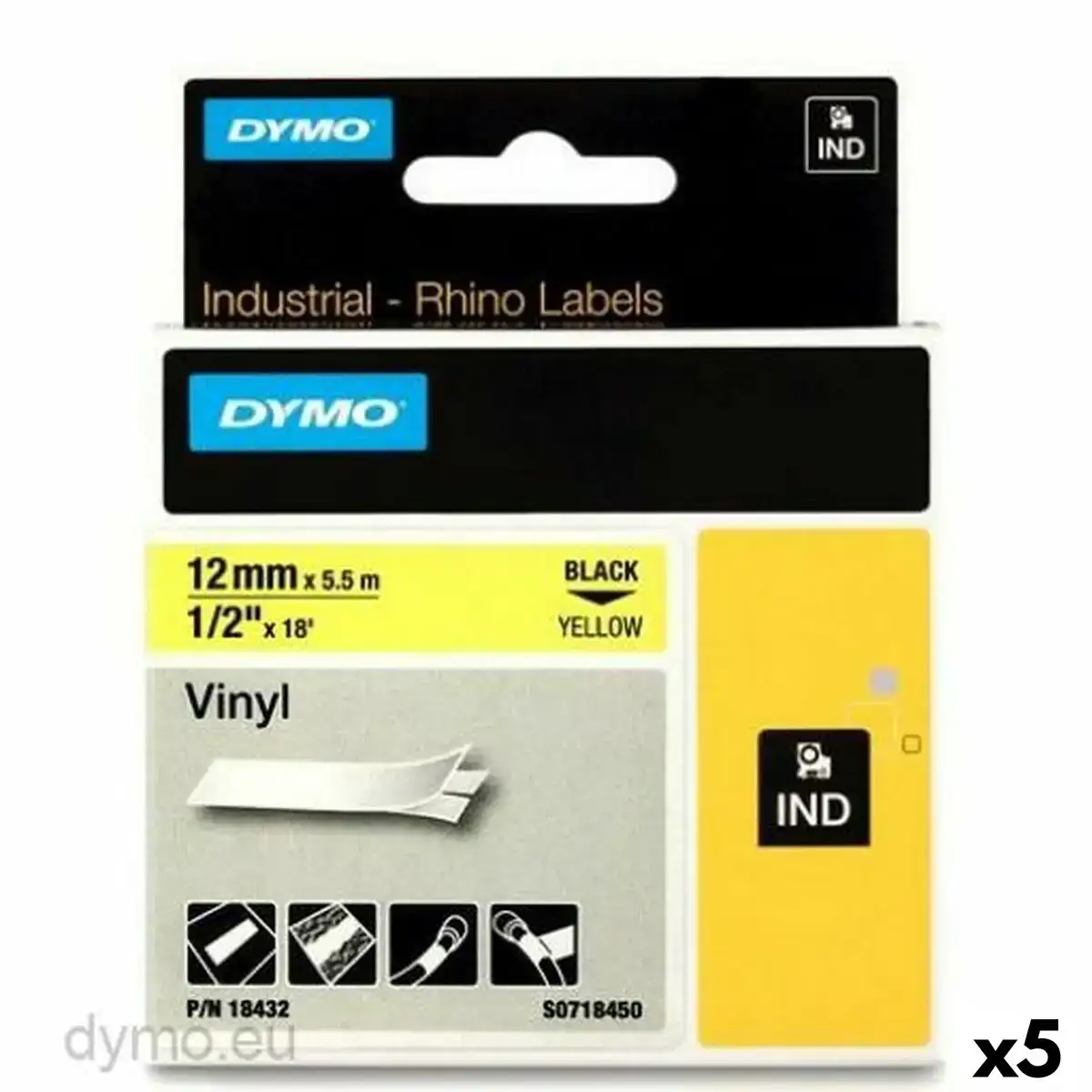 Ruban lamine pour etiqueteuses rhino dymo id1 12 12 x 5 5 mm noir jaune autocollants 5 unites _2917. Bienvenue chez DIAYTAR SENEGAL - Où l'Authenticité Rencontre l'Accessibilité. Explorez notre sélection abordable et découvrez des articles qui incarnent l'essence du Sénégal.