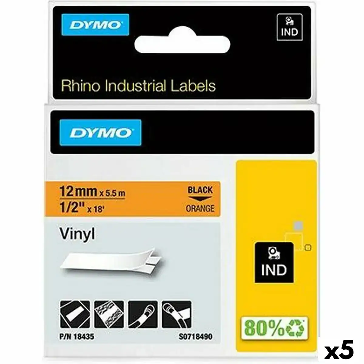 Ruban lamine pour etiqueteuses rhino dymo id1 12 12 x 5 5 mm noir orange autocollants 5 unites _9832. DIAYTAR SENEGAL - L'Art du Shopping Facilité. Naviguez sur notre plateforme en ligne pour découvrir une expérience d'achat fluide et agréable, avec une gamme de produits adaptés à tous.