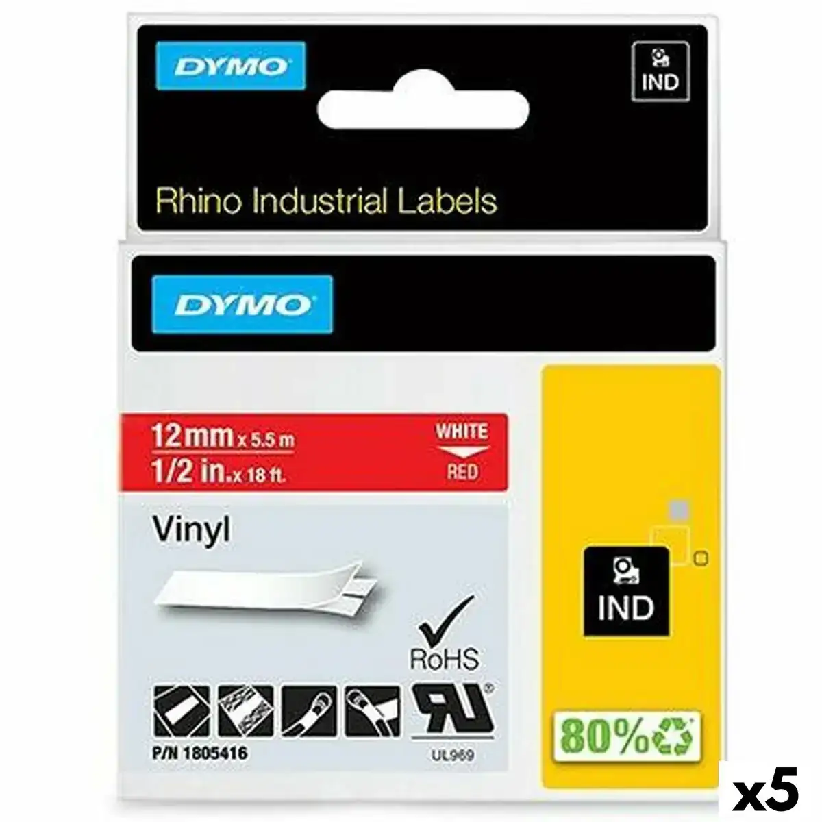 Ruban lamine pour etiqueteuses rhino dymo id1 12 12 x 5 5 mm rouge blanc autocollants 5 unites _2506. Entrez dans l'Univers de DIAYTAR SENEGAL - Où le Choix Rencontre l'Authenticité. Explorez nos rayons virtuels et trouvez des produits qui incarnent la richesse de notre culture.