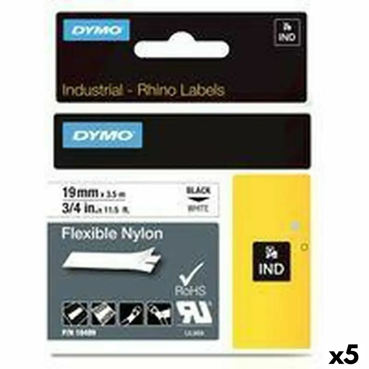 Ruban lamine pour etiqueteuses rhino dymo id1 19 19 x 3 5 mm noir blanc autocollants 5 unites _4154. Bienvenue chez DIAYTAR SENEGAL - Où Chaque Détail Fait la Différence. Découvrez notre sélection méticuleuse et choisissez des articles qui répondent à vos exigences.