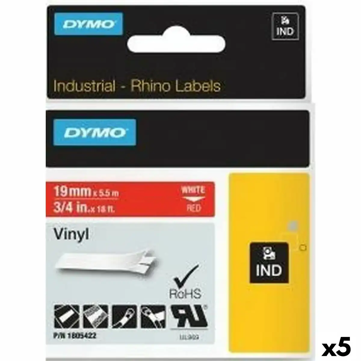 Ruban lamine pour etiqueteuses rhino dymo id1 19 19 x 5 5 mm rouge blanc autocollants 5 unites _7518. DIAYTAR SENEGAL - L'Art de Vivre en Couleurs et en Styles. Parcourez notre sélection et trouvez des articles qui reflètent votre personnalité et votre goût pour la vie.