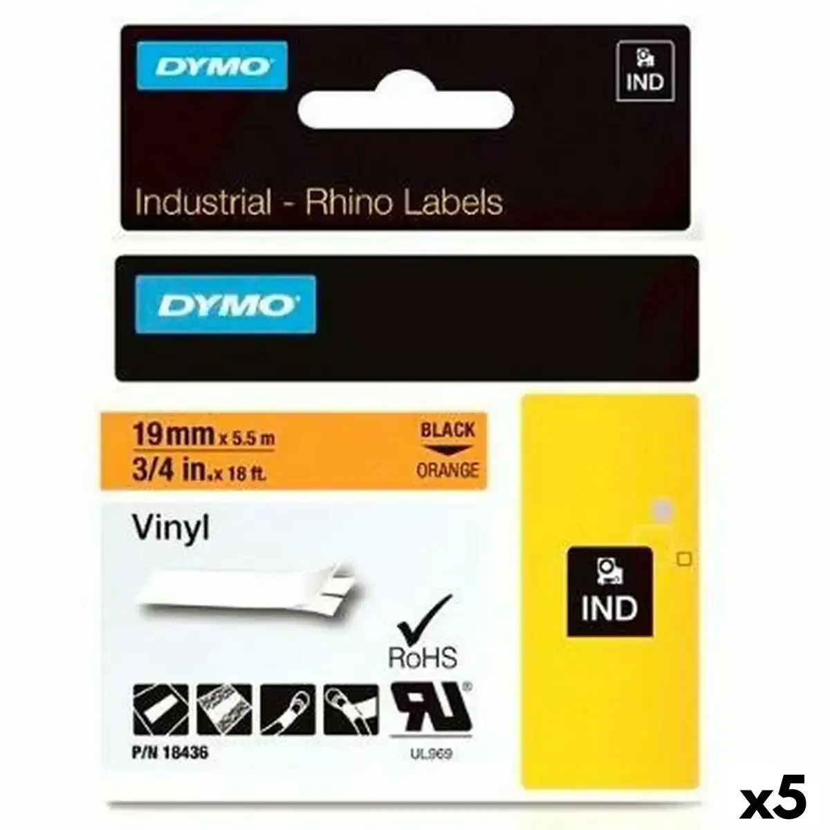 Ruban lamine pour etiqueteuses rhino dymo id1 19 noir orange 19 x 5 5 mm autocollants 5 unites _8074. DIAYTAR SENEGAL - Là où les Rêves de Shopping Deviennent Réalité. Naviguez à travers notre catalogue diversifié et choisissez parmi une variété d'articles qui feront de votre shopping une expérience inoubliable.