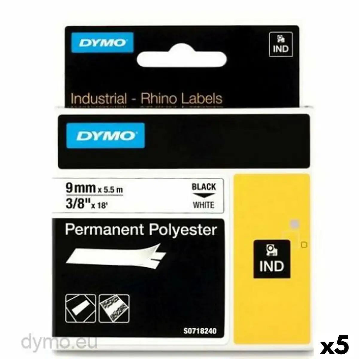 Ruban lamine pour etiqueteuses rhino dymo id1 9 9 x 5 5 mm noir polyester blanc 5 unites _4272. DIAYTAR SENEGAL - Votre Destination pour un Shopping Inégalé. Naviguez à travers notre sélection minutieuse pour trouver des produits qui répondent à tous vos besoins.