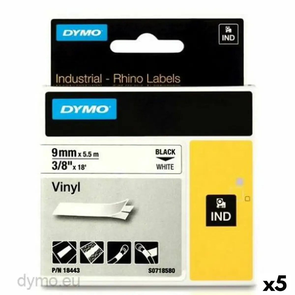 Ruban lamine pour etiqueteuses rhino dymo id1 9 blanc noir 9 x 5 5 mm autocollants 5 unites _8281. DIAYTAR SENEGAL - Votre Passage vers la Découverte. Explorez notre boutique en ligne pour trouver des trésors qui vous attendent, du traditionnel à l'avant-garde.