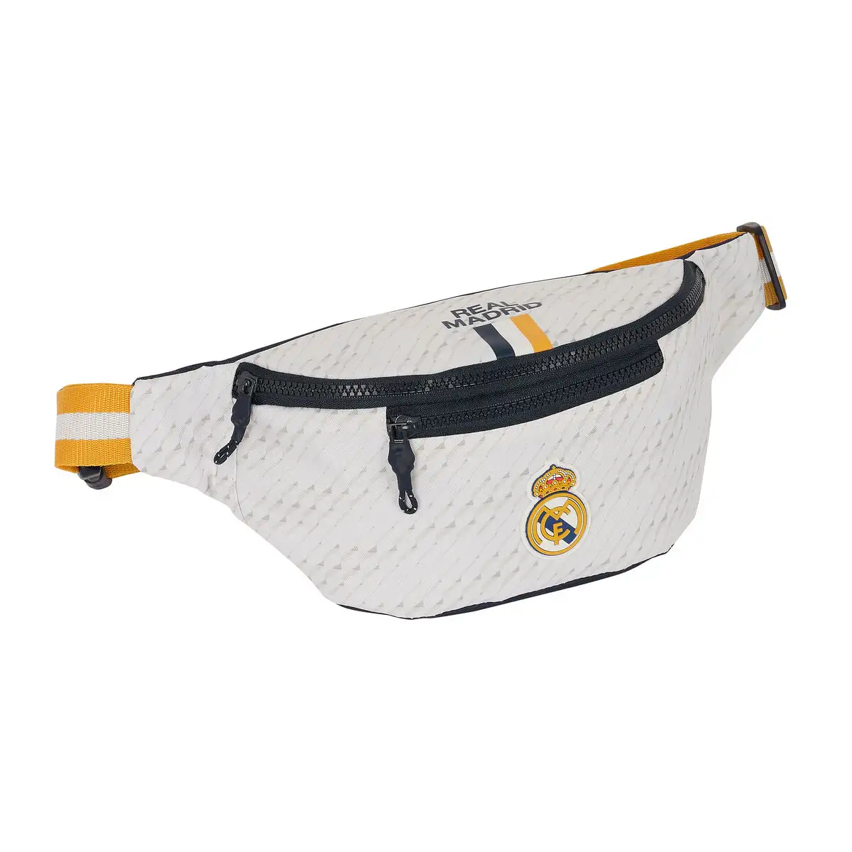 Sac banane real madrid c f blanc sportif 23 x 12 x 9 cm_5819. DIAYTAR SENEGAL - Là où Choisir est une Célébration de l'Artisanat. Explorez notre gamme variée et choisissez des produits qui incarnent la tradition et le talent des artisans du Sénégal.