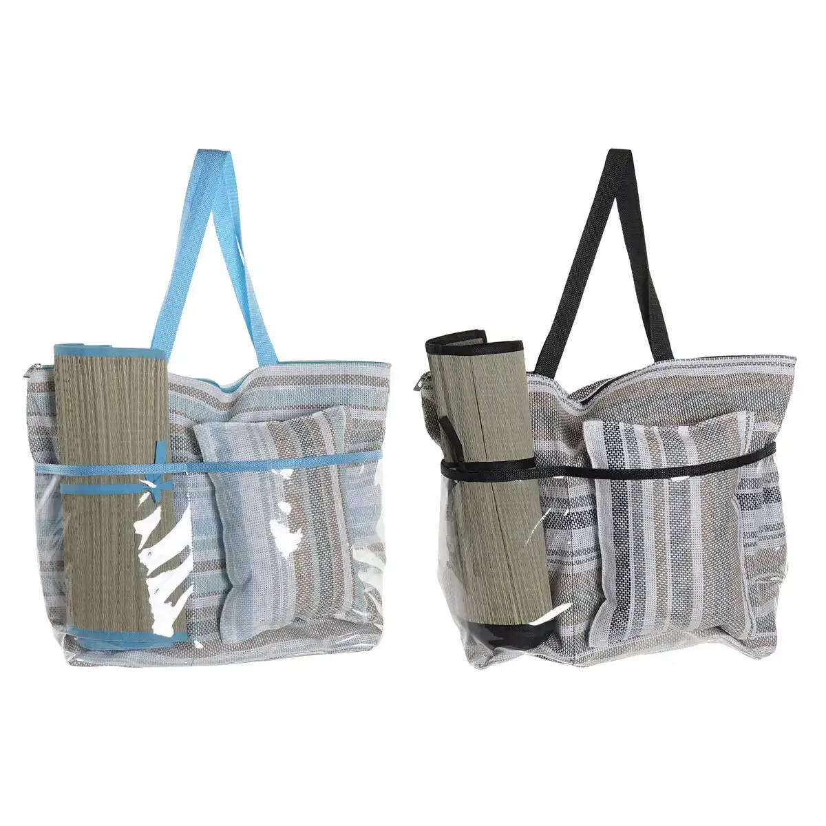 Sac de plage dkd home decor 44 x 23 x 62 cm toile gris bleu marron vert pvc 2 unites _2467. DIAYTAR SENEGAL - Votre Plateforme Shopping, Votre Choix Éclairé. Explorez nos offres et choisissez des articles de qualité qui reflètent votre style et vos valeurs.