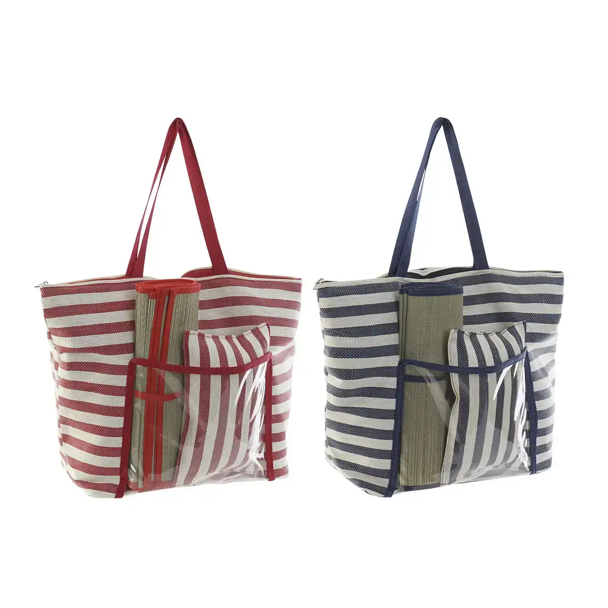 Sac de plage dkd home decor 55 x 17 x 35 cm toile rouge bleu pvc 2 unites _3130. DIAYTAR SENEGAL - Votre Compagnon Shopping, Votre Style Unique. Explorez notre boutique en ligne pour dénicher des trésors qui expriment qui vous êtes, de la mode à la maison.